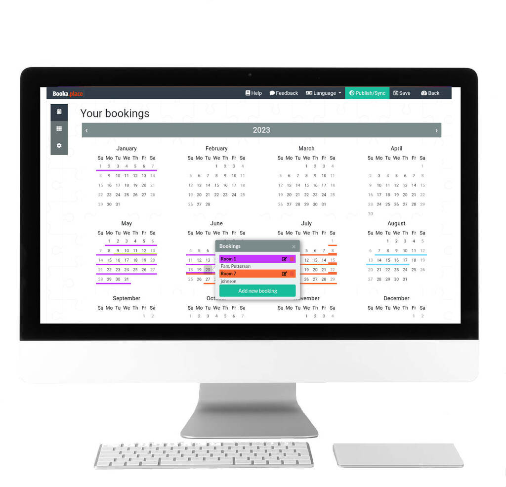 Bookaplace Calendriers et réservation en ligne pour gîtes et chambres d'hôtes